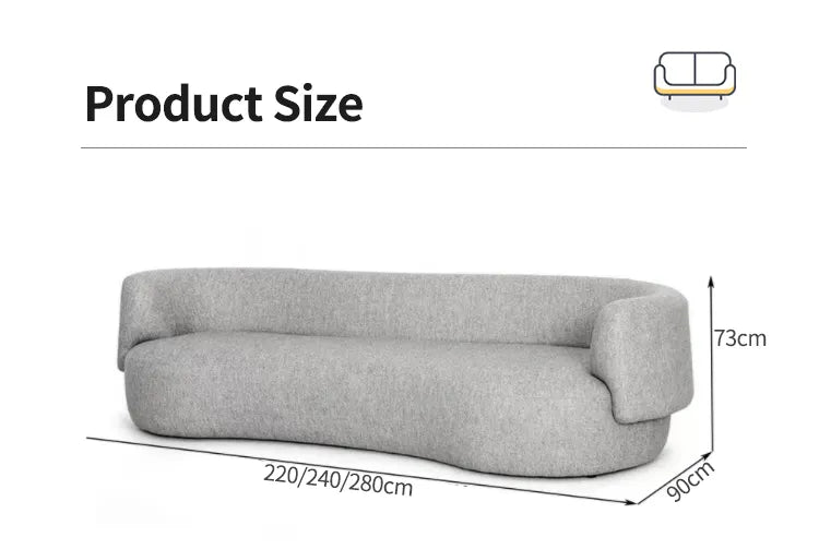 Ghita Living Room Curved Sectional Sofa - On Wood Products