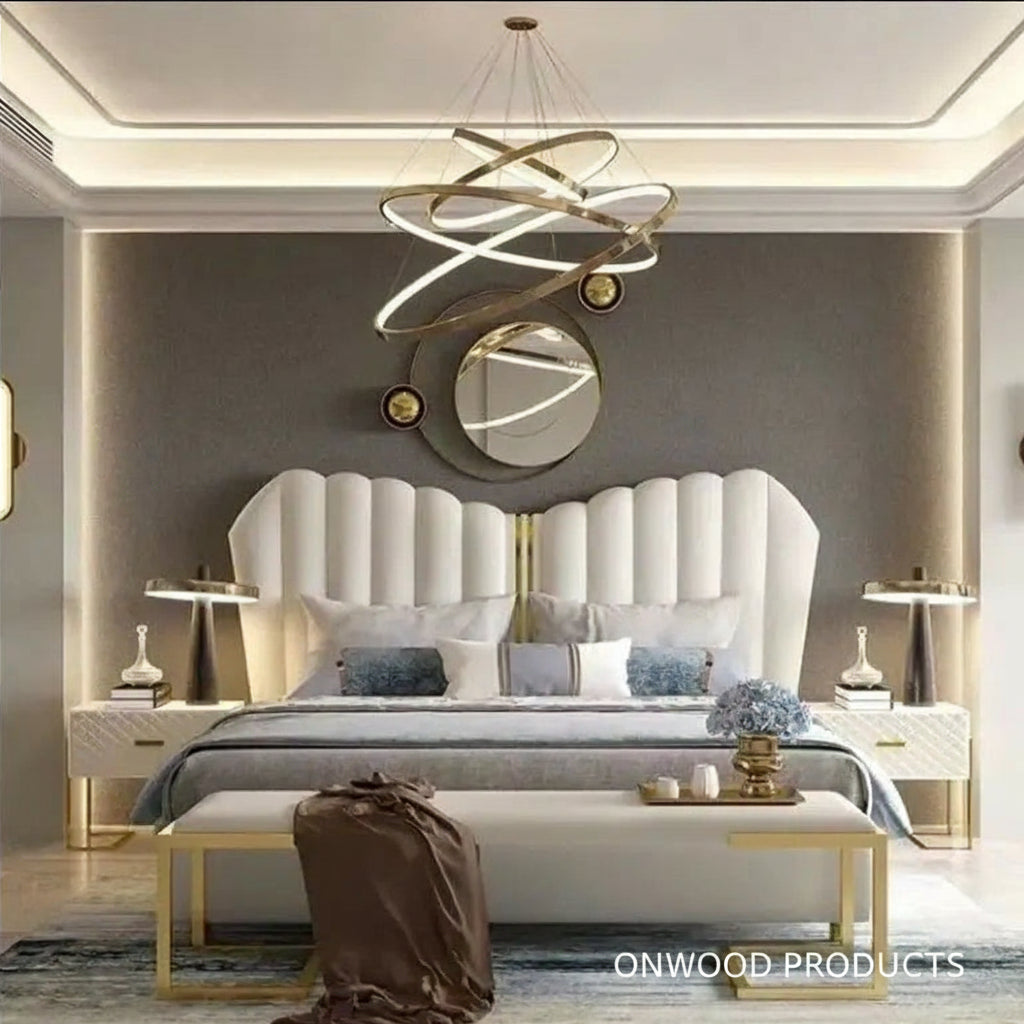 Hispania Luxury Upholstered Bed - On Wood Products