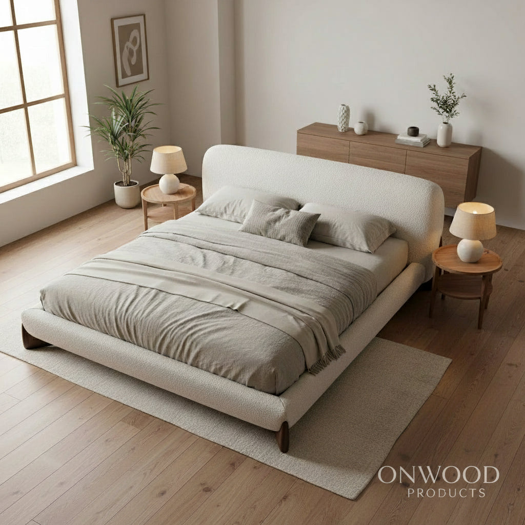 Windsor Non Storage Luxury Upholstered Bed - On Wood Products
