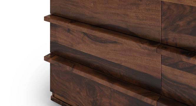 Solid Wood Chest of 6 Drawers With Open Top Walnut Finish