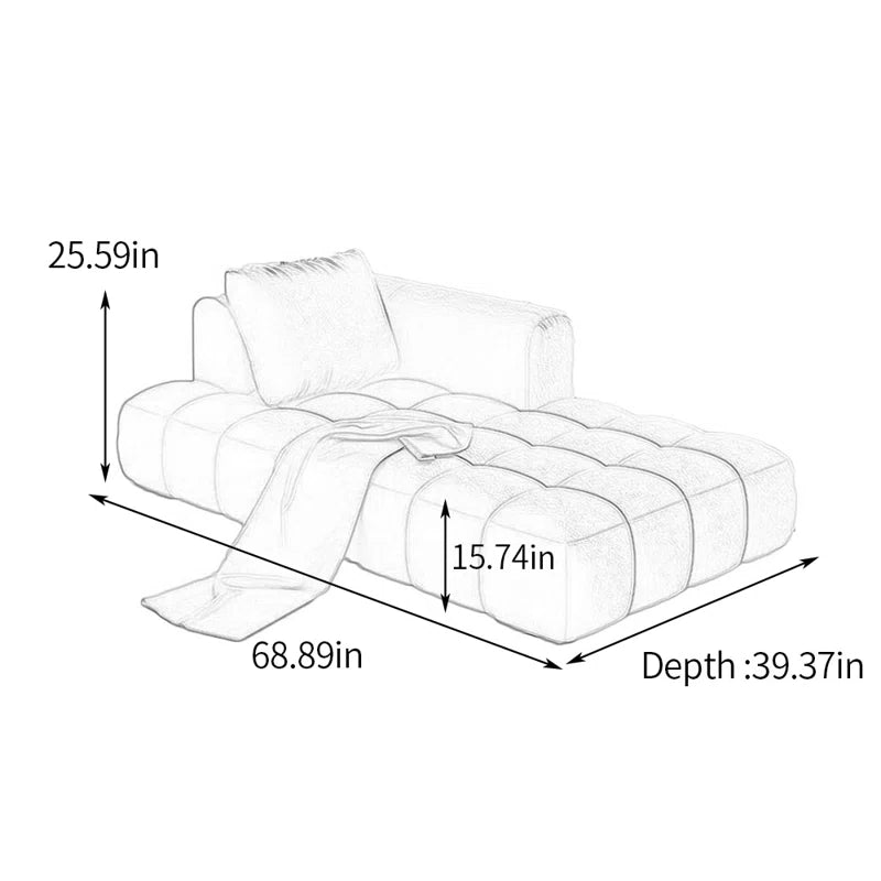Carmel Upholstered Lounger Sofa - On Wood Products