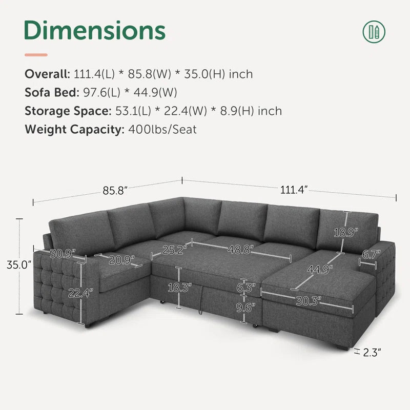 U-Shaped Sectional Sofa combed - On Wood Products
