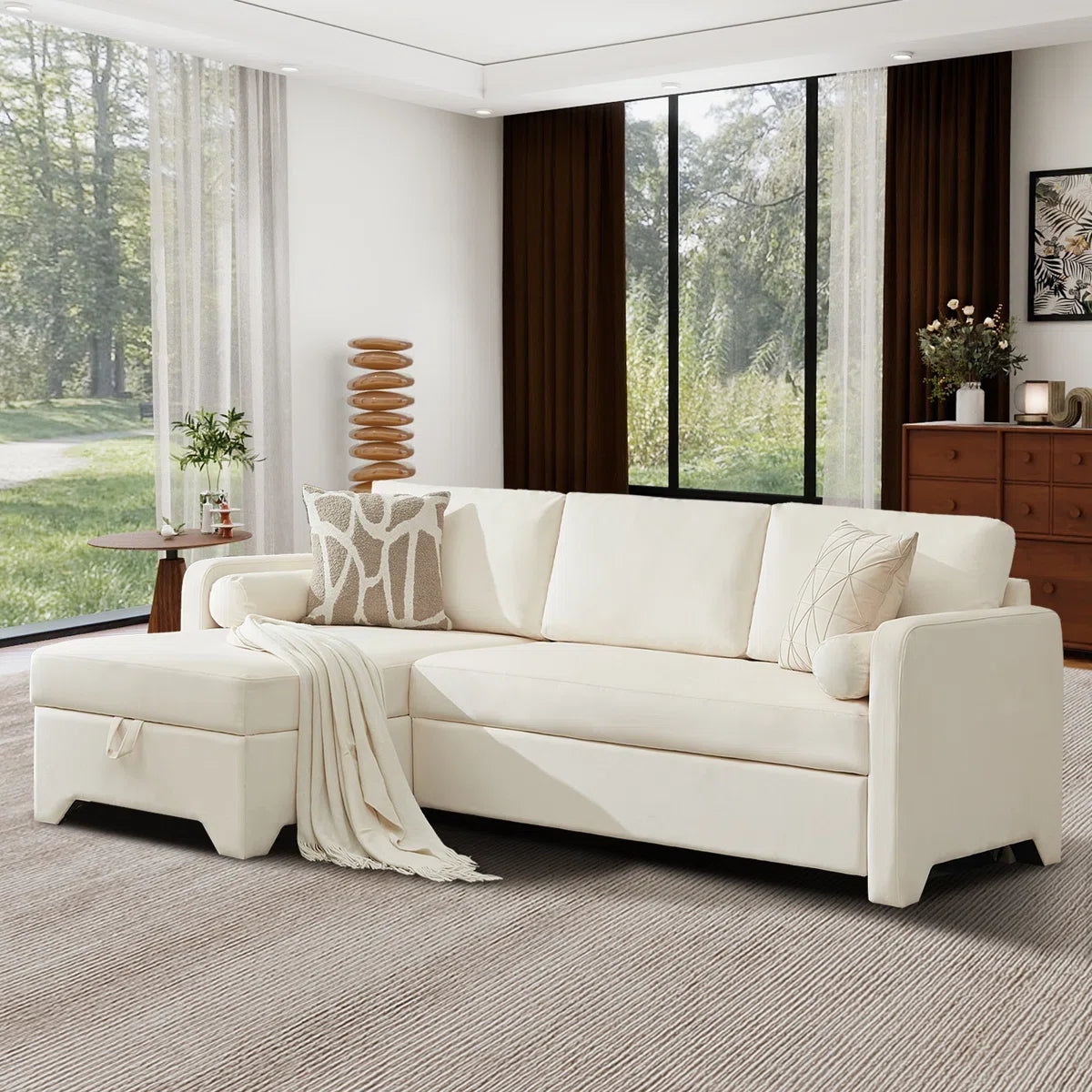 Sleeper Sofa Cum Bed in Suede