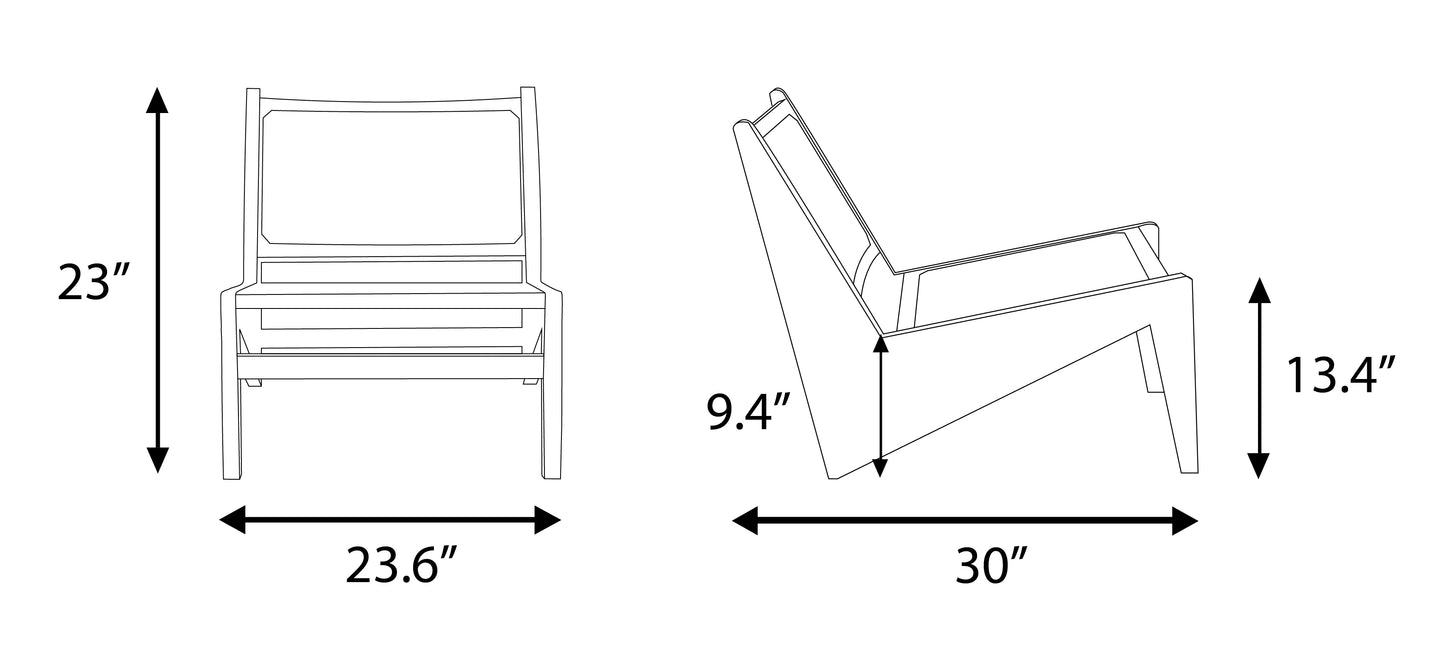 Walnut Rattan accent Chair for Living Room