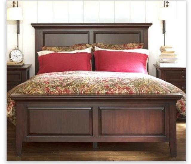 Retro Solid Wood Walnut Bed