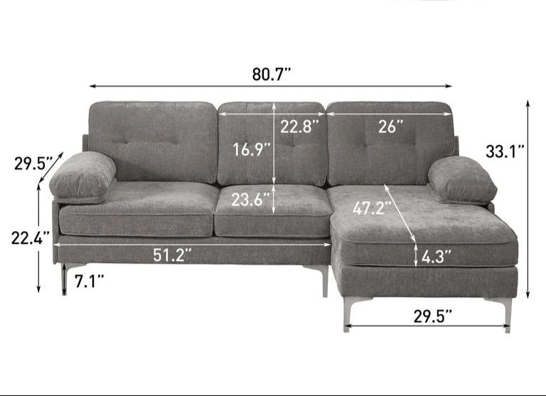 Brizzo Luxury L Shape Sofa RHS/LHS