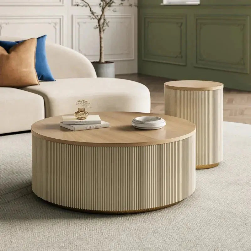 Round Coffee Table with Groves