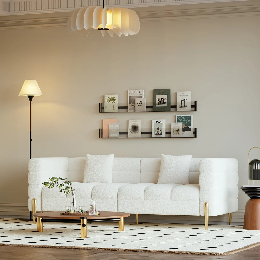 Fluted Sofa with Pillows