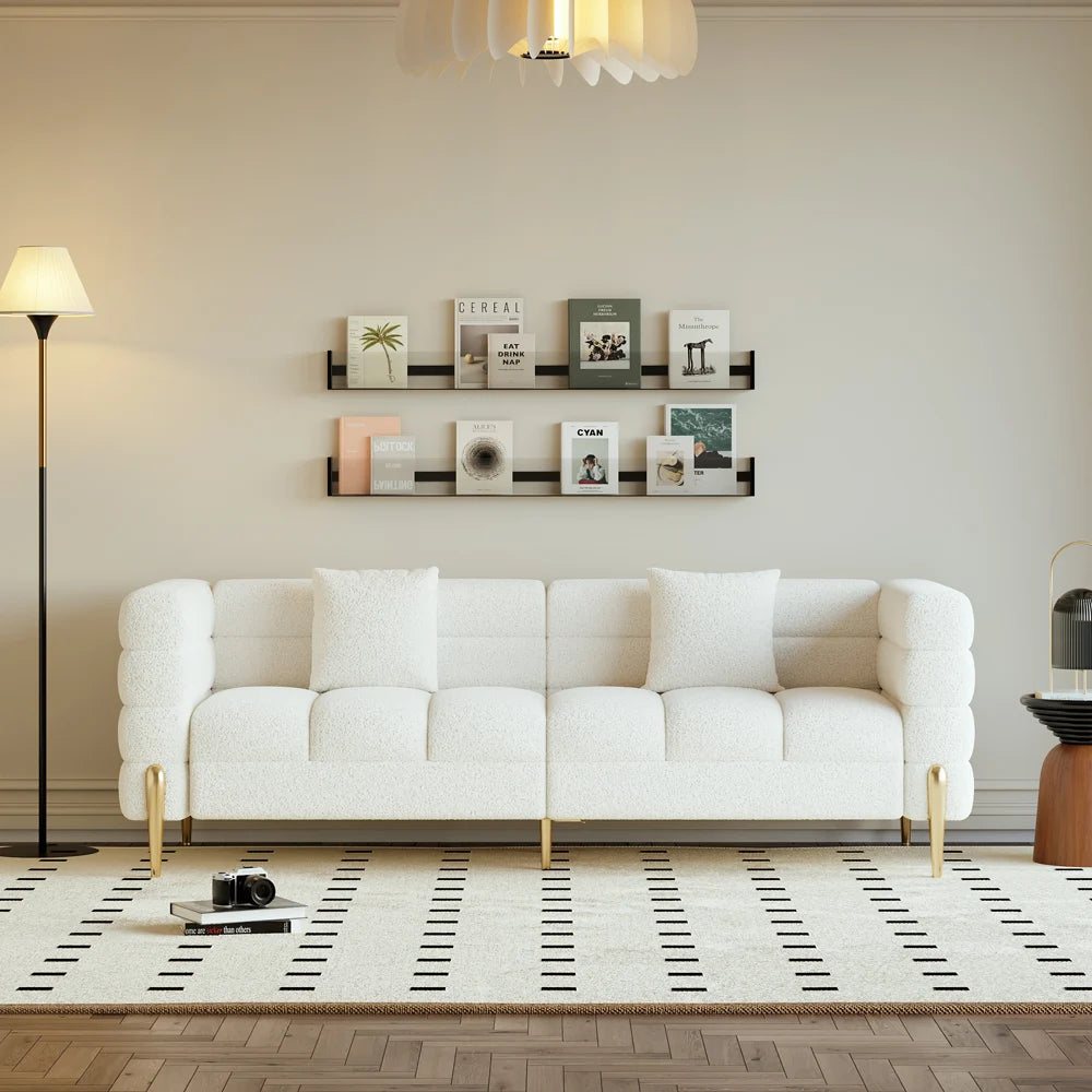 Fluted Sofa with Pillows
