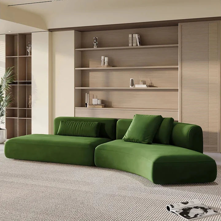 Italian Luxury Curved Sofa Multi Color's - On Wood Products