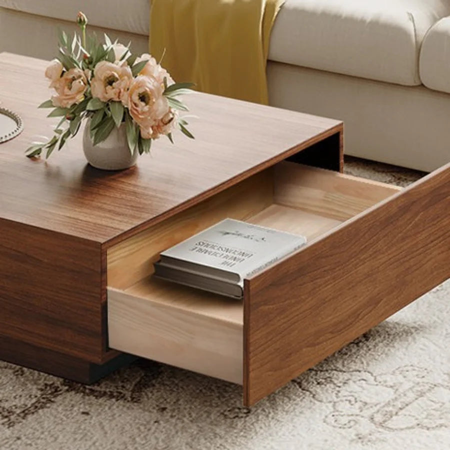 Modern Coffee Table, Minimalist Wood Veneer Coffee Table