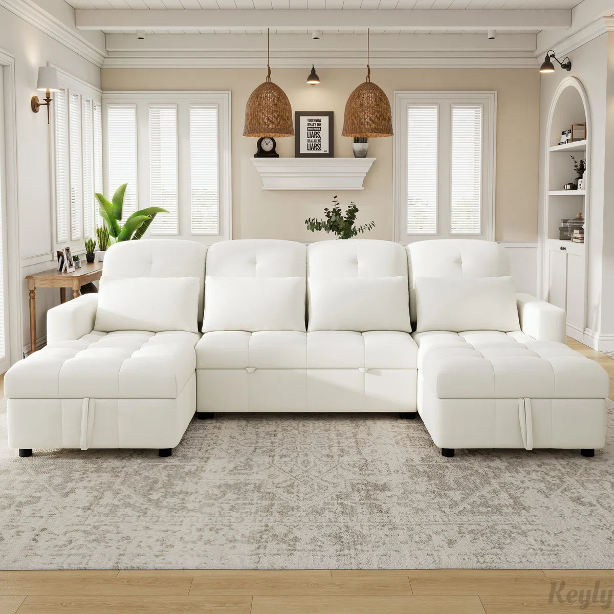 U Shaped Designer Cozy Sofa Cum Bed