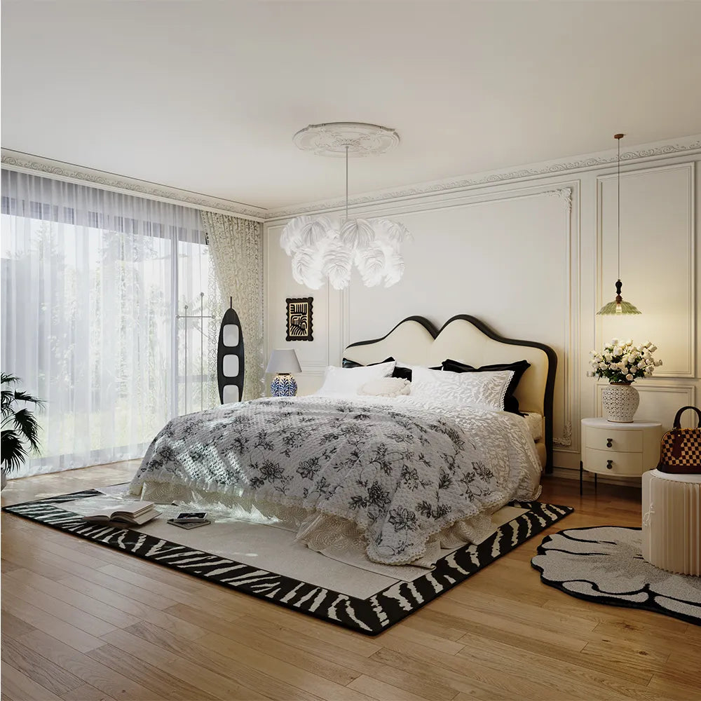 Butterfly Leatherette Bed with Storage