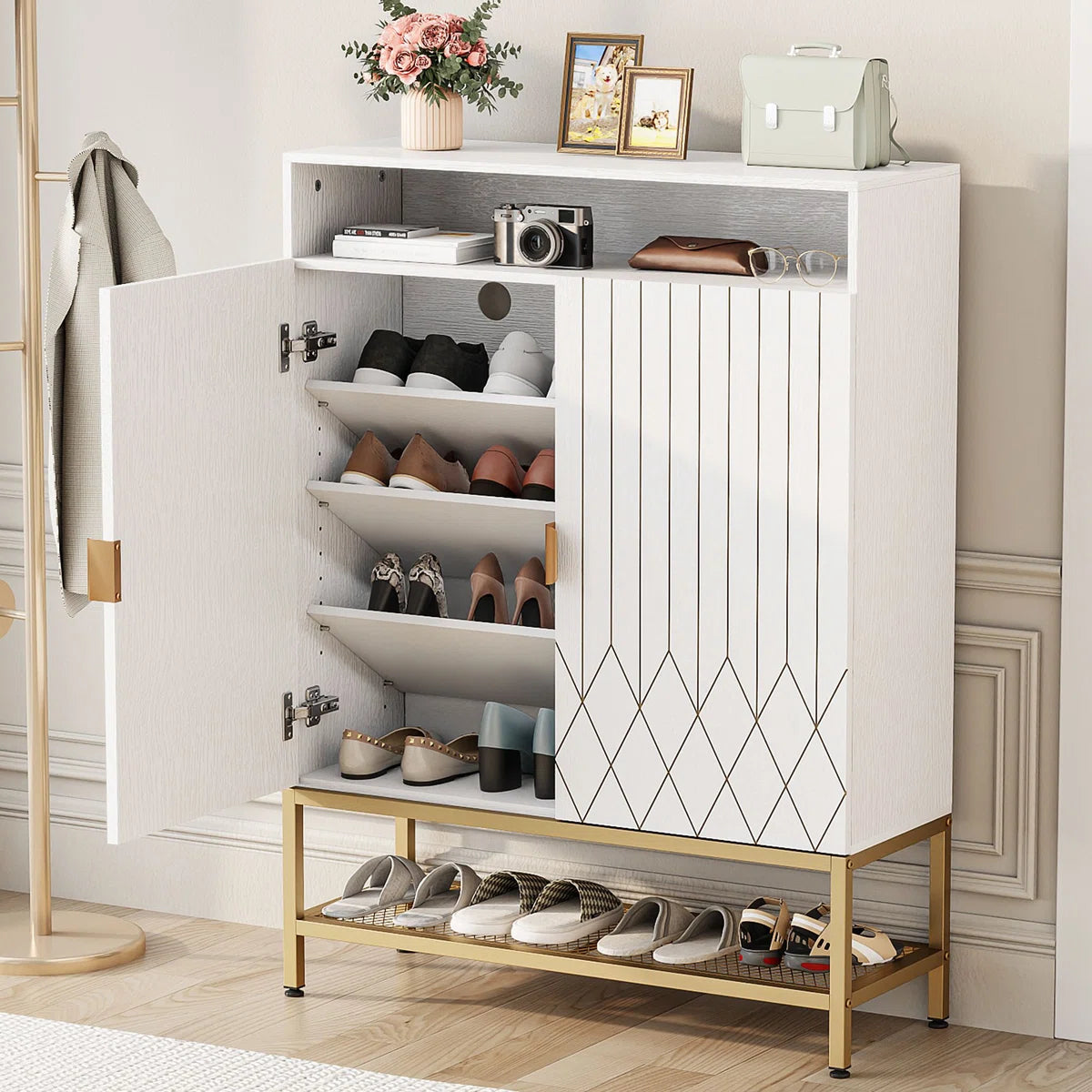 Designer Premium Shoe Rack in PU Polish
