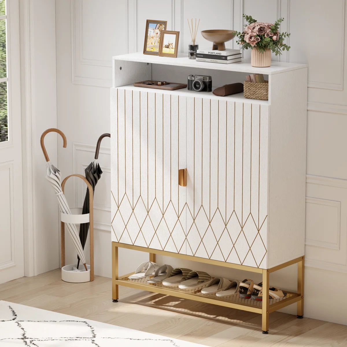 Designer Premium Shoe Rack in PU Polish