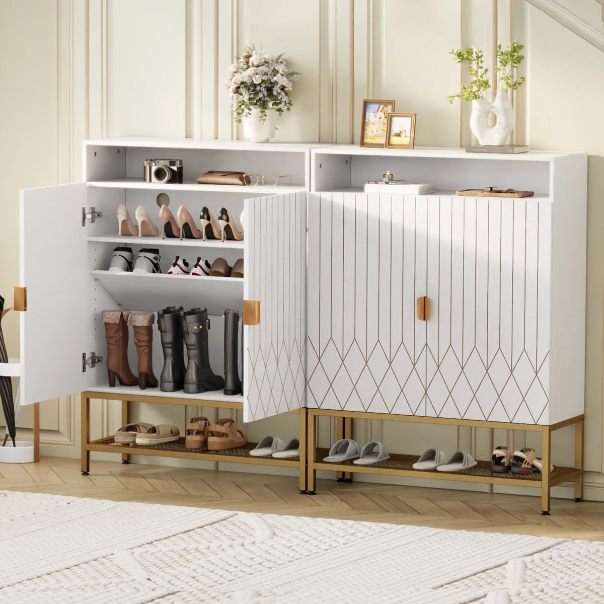 Designer Premium Shoe Rack in PU Polish