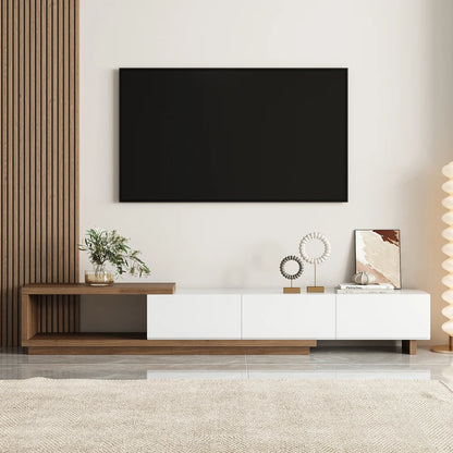 Brown and White Tv Stand in Laminated Finish - On Wood Products