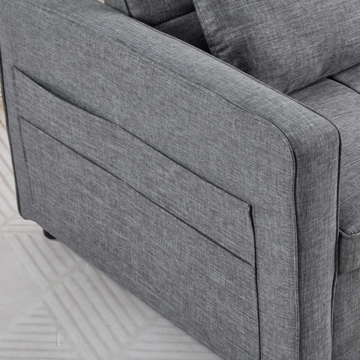 Wide Designer Sofa Cum Bed in Suede