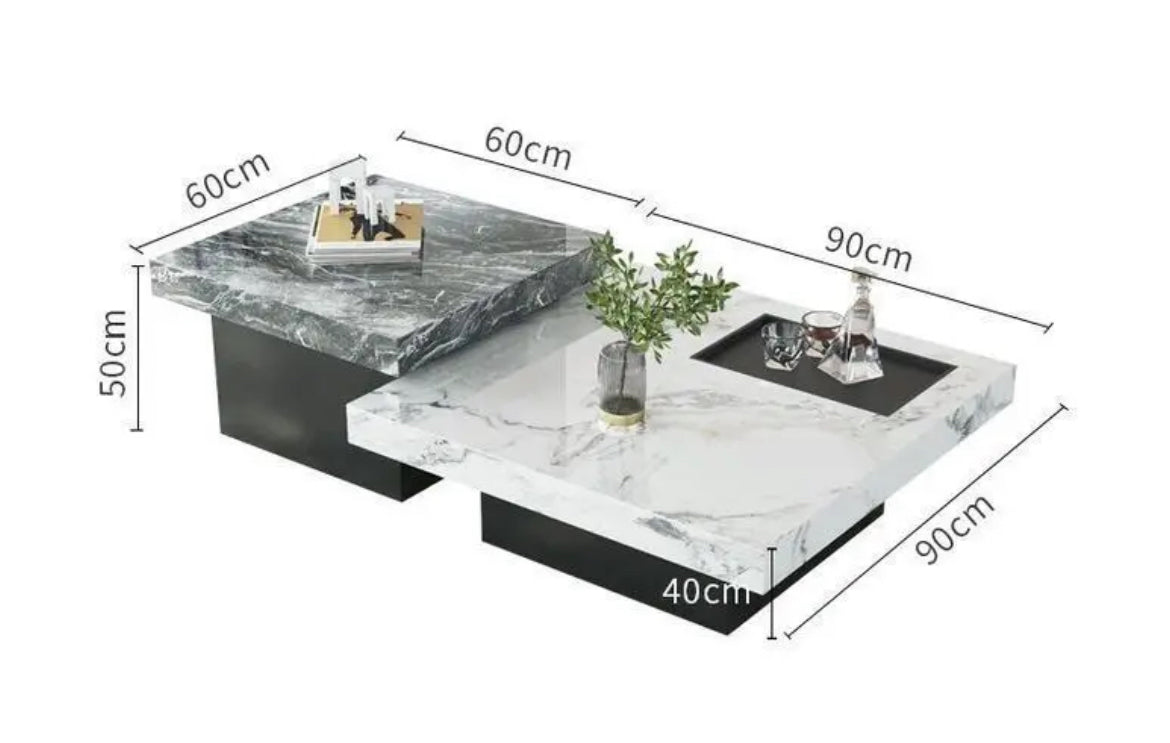 Marble Texture Square Luxury Coffee Table