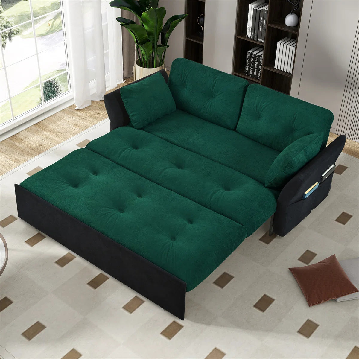 Flex Modern Sofa Cum Bed in Suede