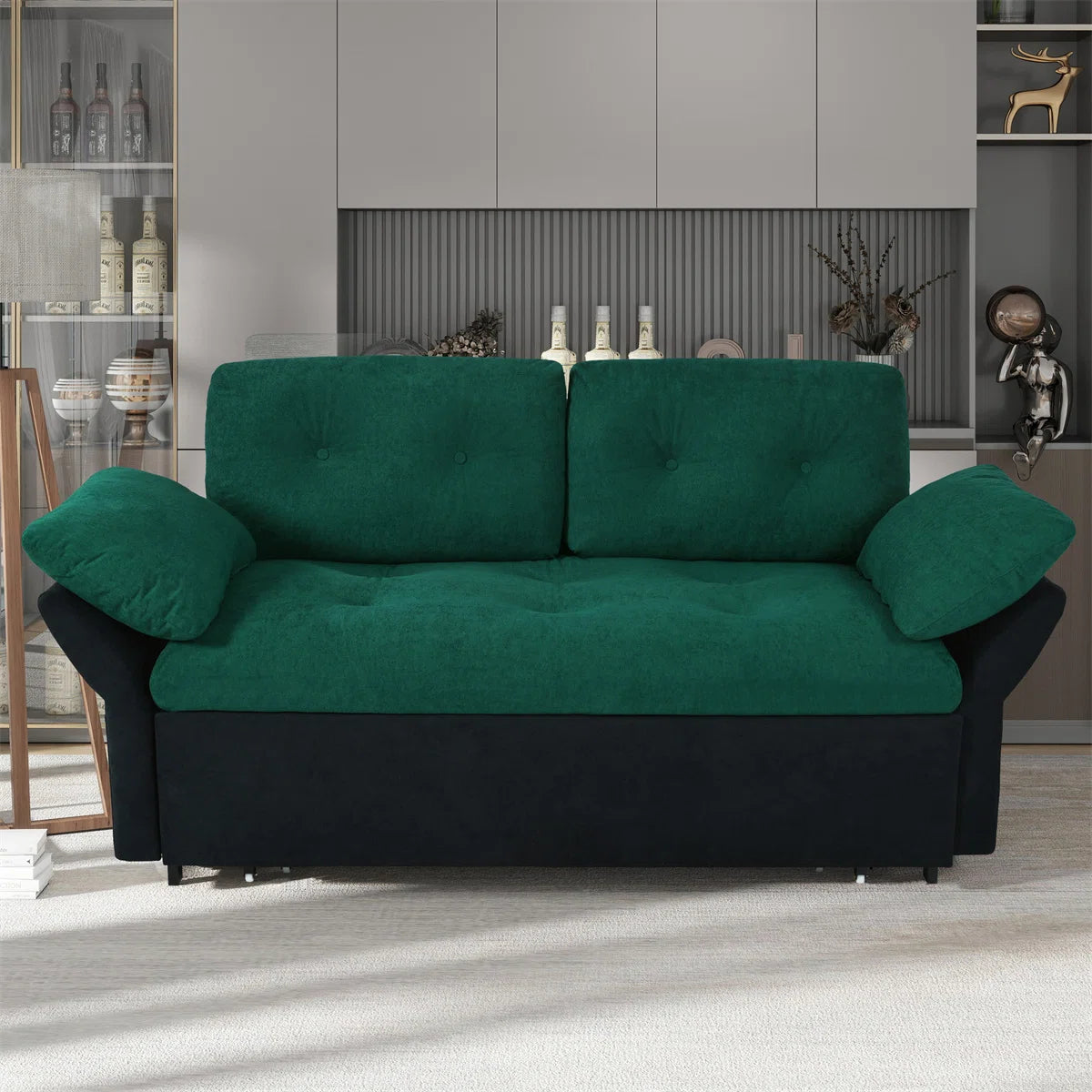 Flex Modern Sofa Cum Bed in Suede