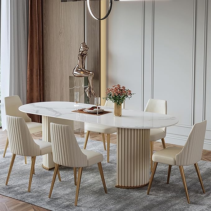 Parle Dining Set with Marble Top - On Wood Products