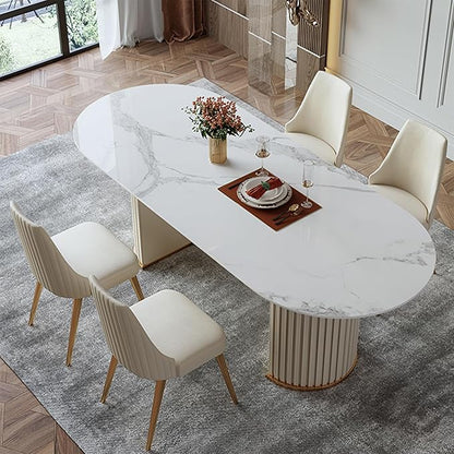 Parle Dining Set with Marble Top - On Wood Products