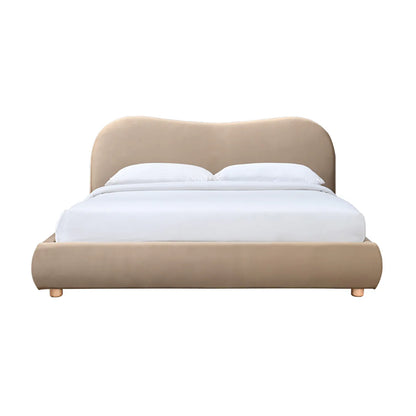 Cloud Boucle and Velvet upholstered bed - On Wood Products