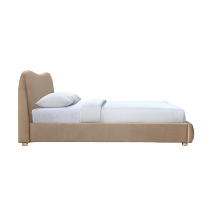 Cloud Boucle and Velvet upholstered bed - On Wood Products