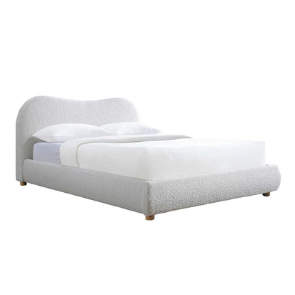 Cloud Boucle and Velvet upholstered bed - On Wood Products