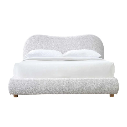 Cloud Boucle and Velvet upholstered bed - On Wood Products