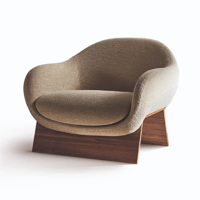 Bridge Base Accent Chair In Wood Frame