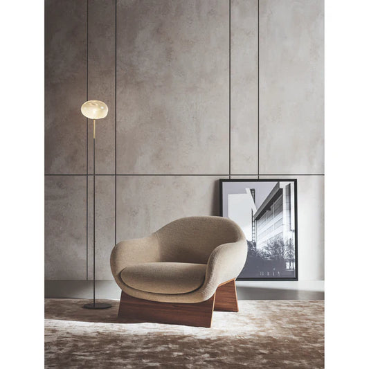 Bridge Base Accent Chair In Wood Frame