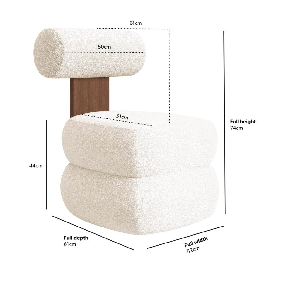 Cream Boucle Premium Accent Chair