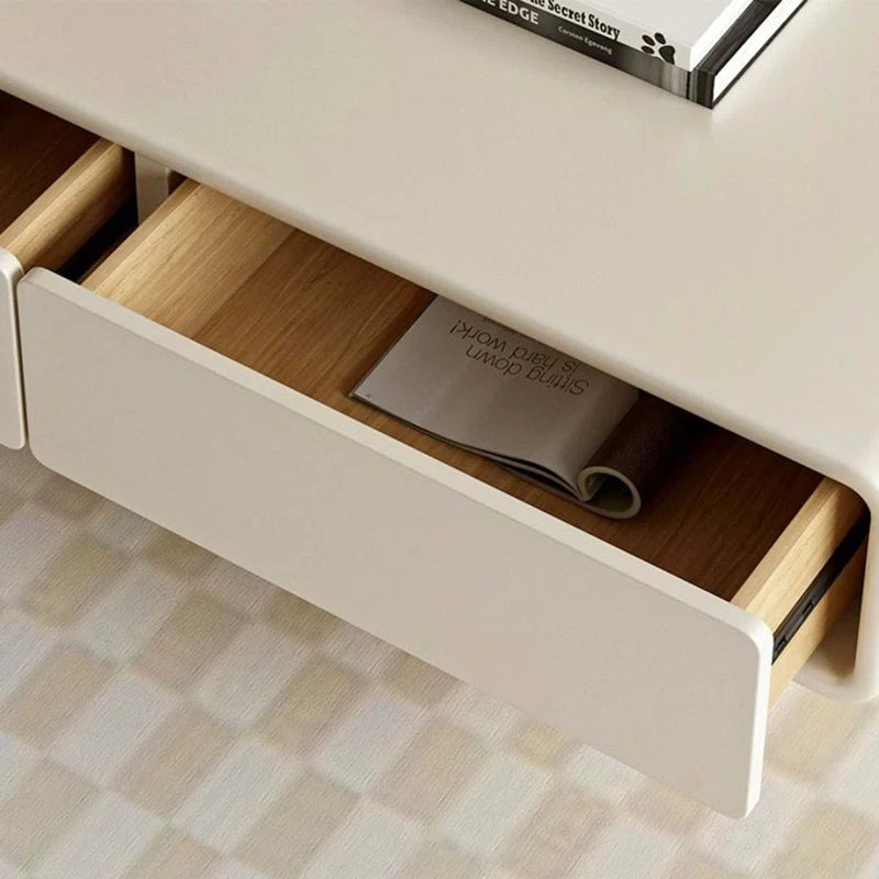 Beige Wood Rectangular Coffee Table