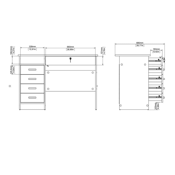 Latitude Study Desk - On Wood Products