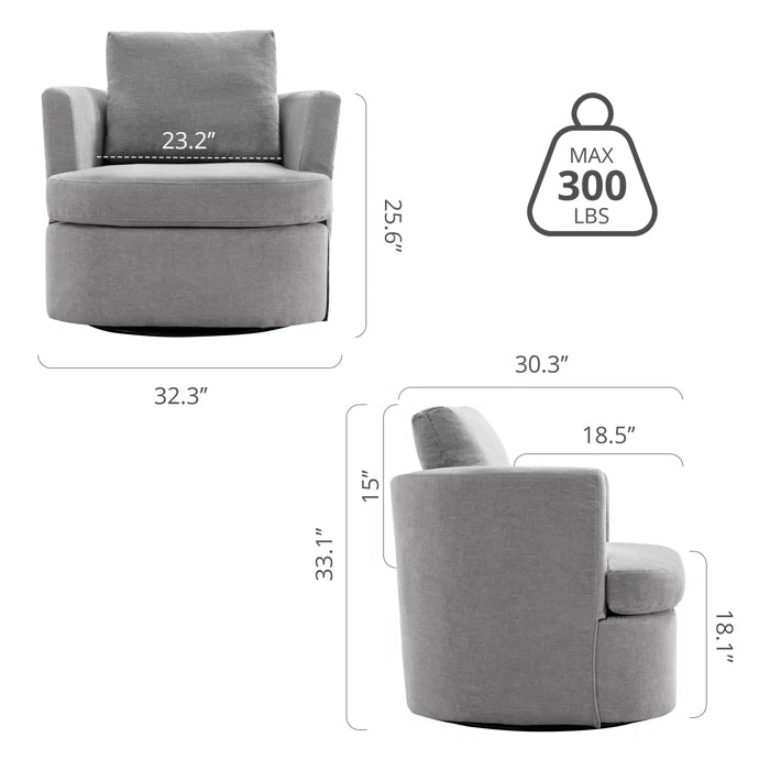 Blendia Upholstered Accent Swivel Chair 360' Degrees - On Wood Products