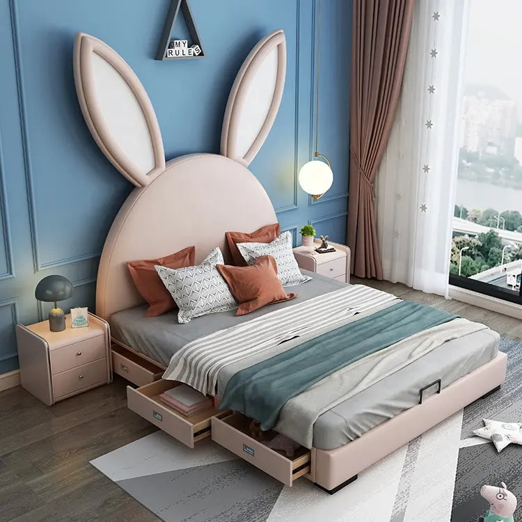 Rabbit Kids Bed With Storage - On Wood Products