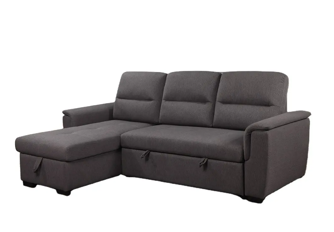 Upholstered Sectional L Shape Sofa Cum Bed - On Wood Products