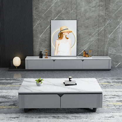 Urban Chic Gray Luxury TV Unit and Coffee Table - On Wood Products