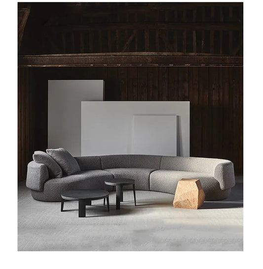Ghita Living Room Curved Sectional Sofa - On Wood Products