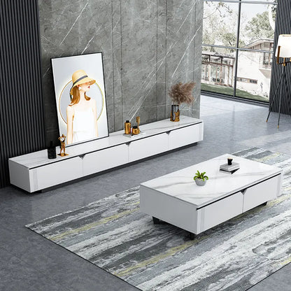 Urban Chic Gray Luxury TV Unit and Coffee Table - On Wood Products