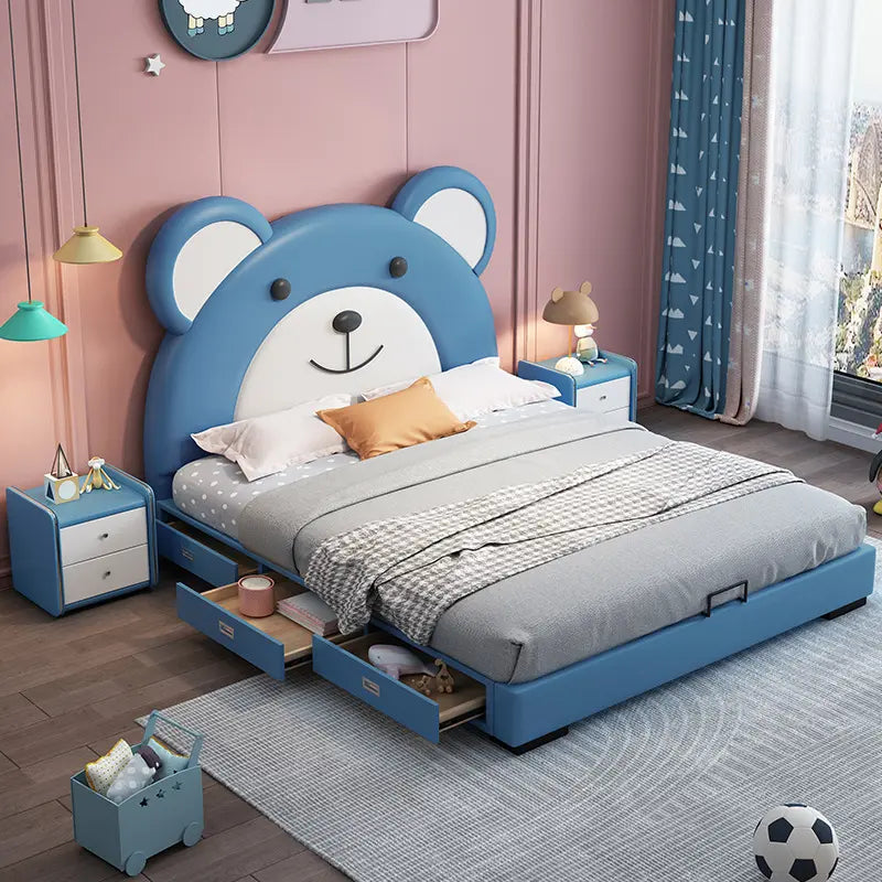 Teddy Bear Kids Bed In Upholstery - On Wood Products