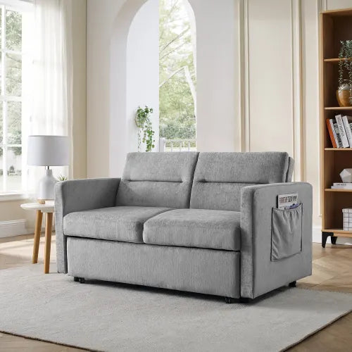 Powder Grey Sofa Cum Bed - On Wood Products