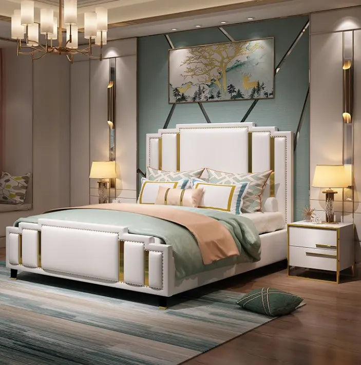 Discover Glamorous Art Luxury Upholstered bed - On Wood Products