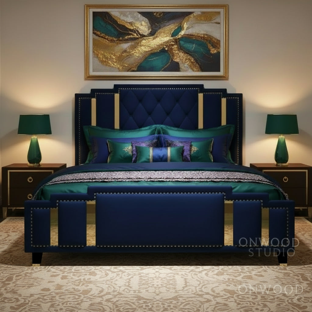 Discover Glamorous Art Luxury Upholstered bed - On Wood Products