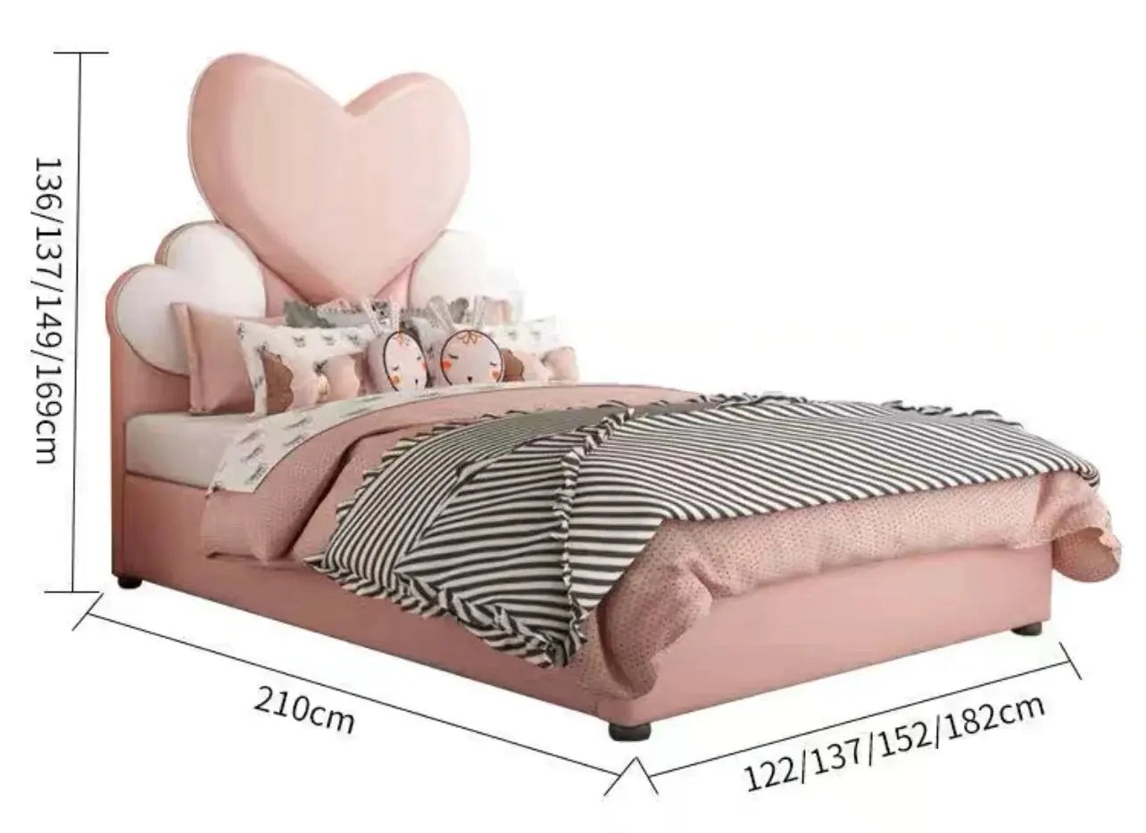 Heart Upholstered Bed - On Wood Products