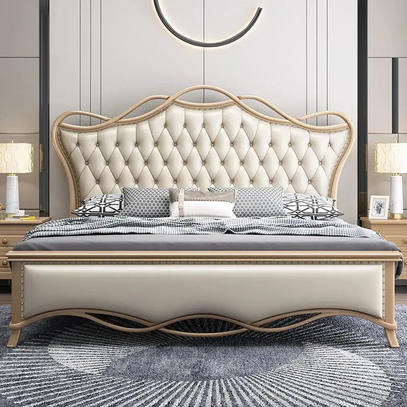 Luxury Tufted Wooden Bed Frame - On Wood Products