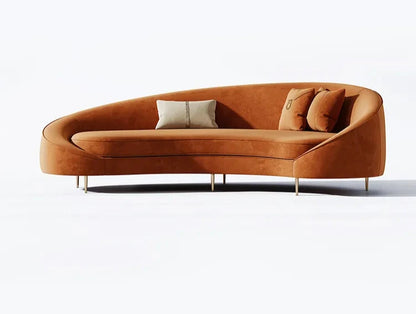 Mitchell Curve Sofa in Mustang - On Wood Products