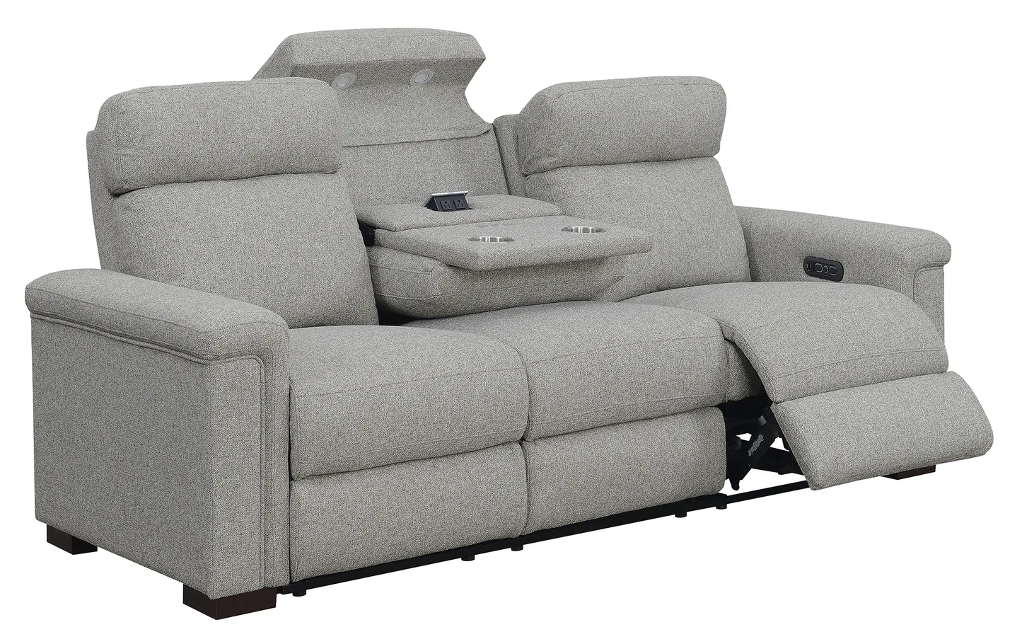 Reclining Sofa With Drop Down Table - On Wood Products